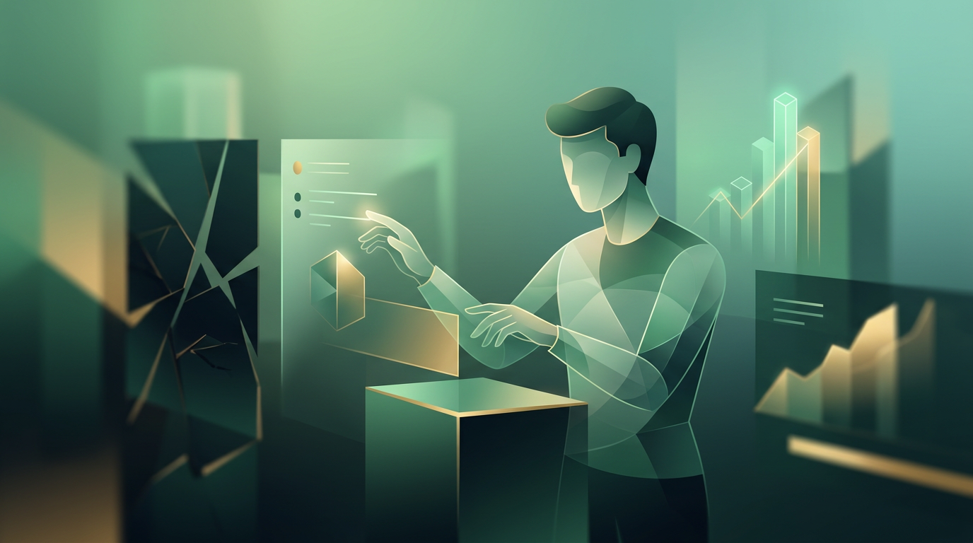 Conceptual illustration of a transparent digital interface vs a dark, labyrinthine one.